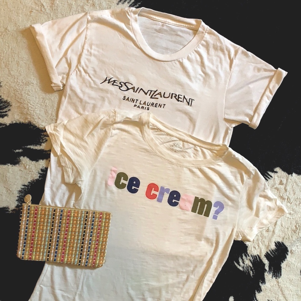 Summer Logo Ice Cream/YSL Tee Bundle + Pouch